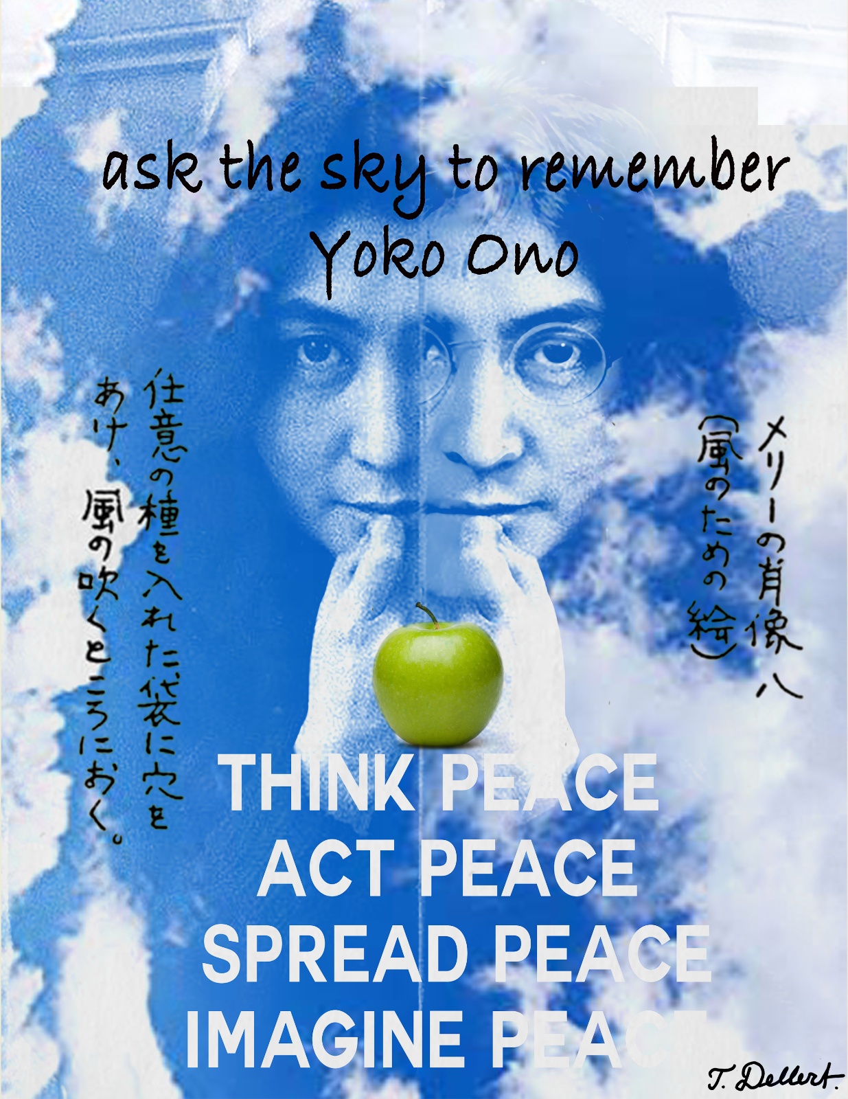 Small  YOKO ONO Portrait  by Thomas Dellert 